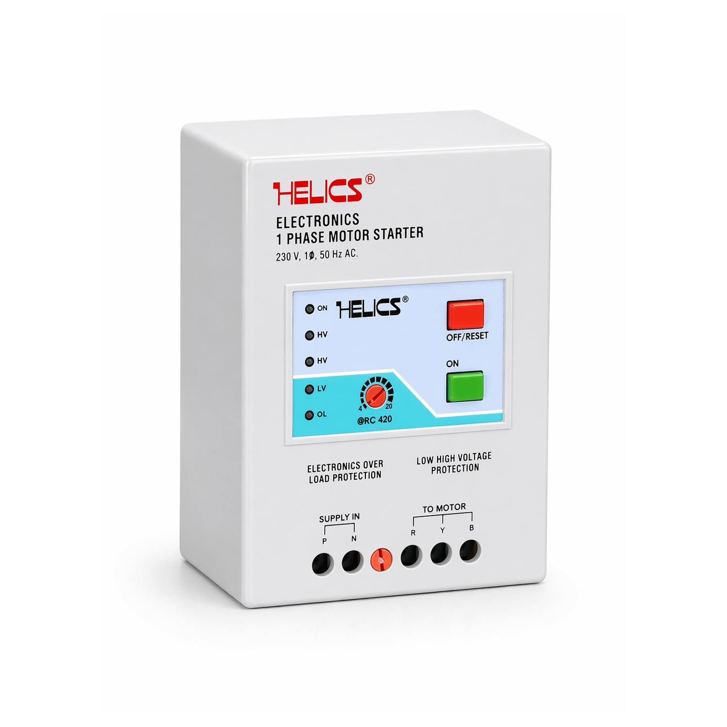 Helics RC-420 Motor Starter with Overload and Voltage Protection 1 Phase