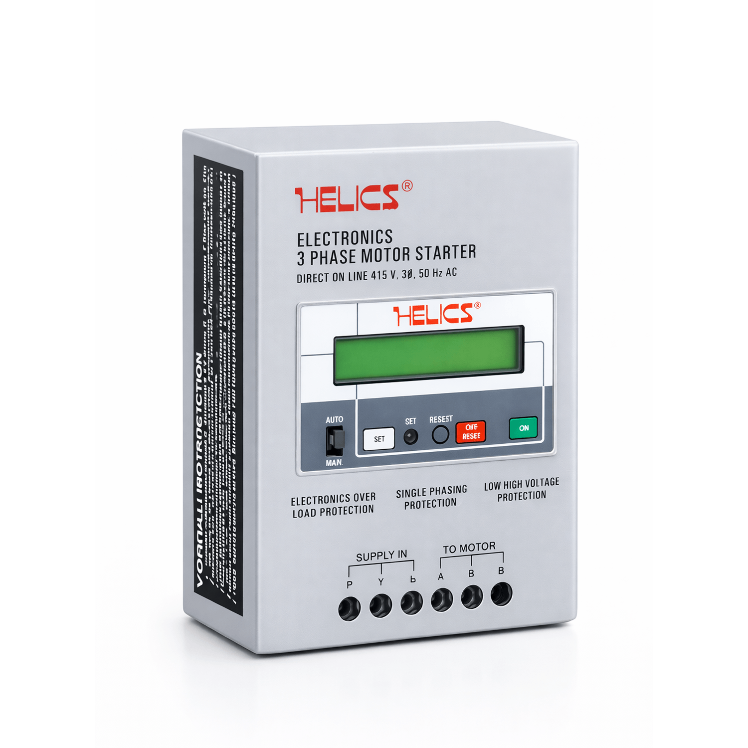 Helics 3 Phase Digital Motor Starter with Display and Multi Protection System