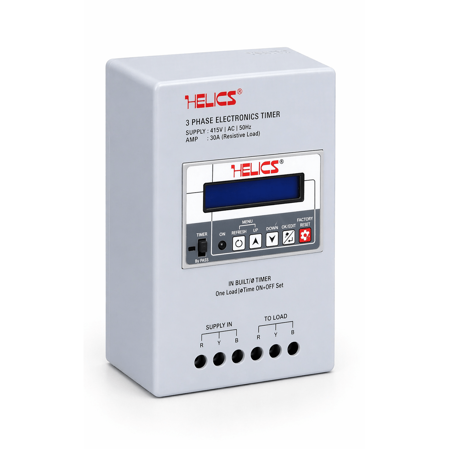 Helics 3 Phase Digital Timer Controller with LCD Display and Programmable Settings
