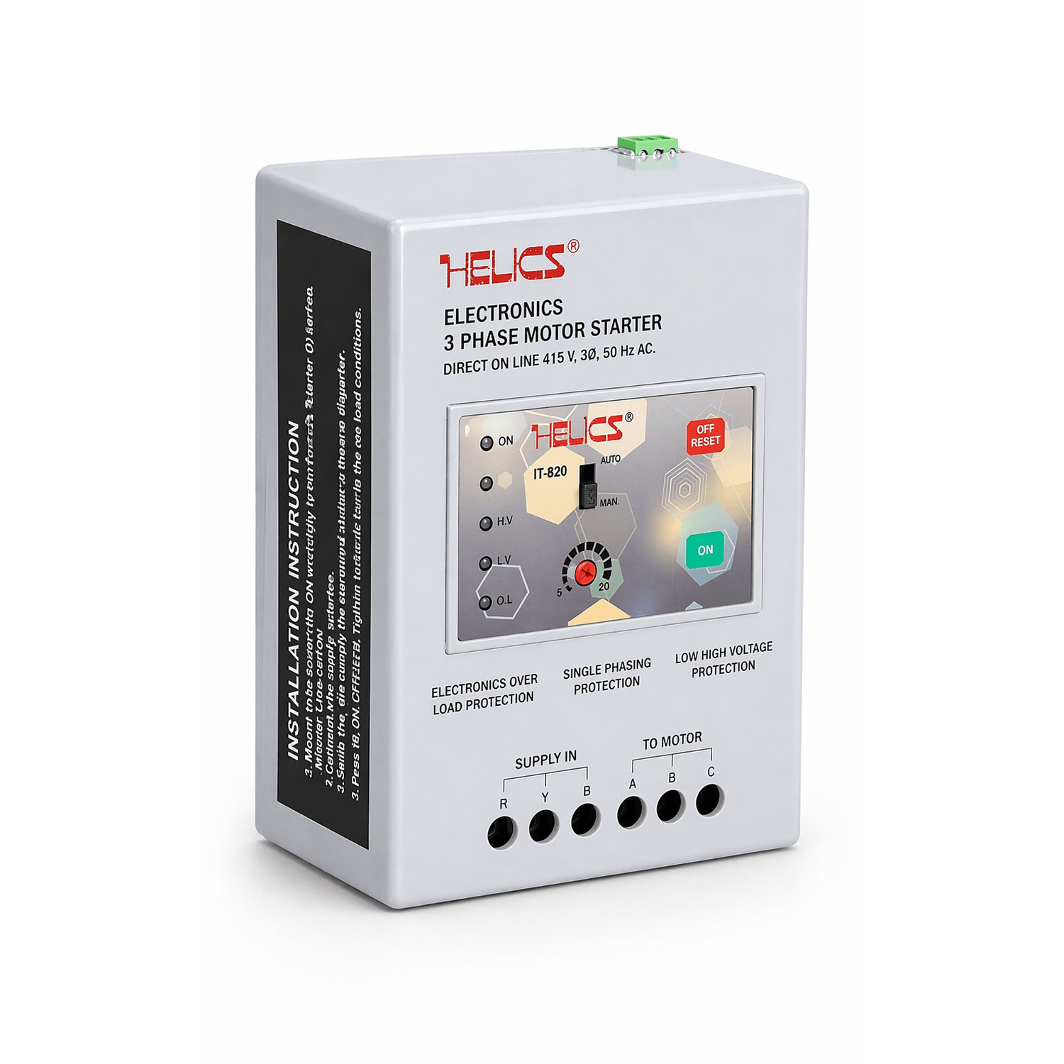 Helics 3 Phase Motor Starter IT-820 with Digital Protection and Control Panel