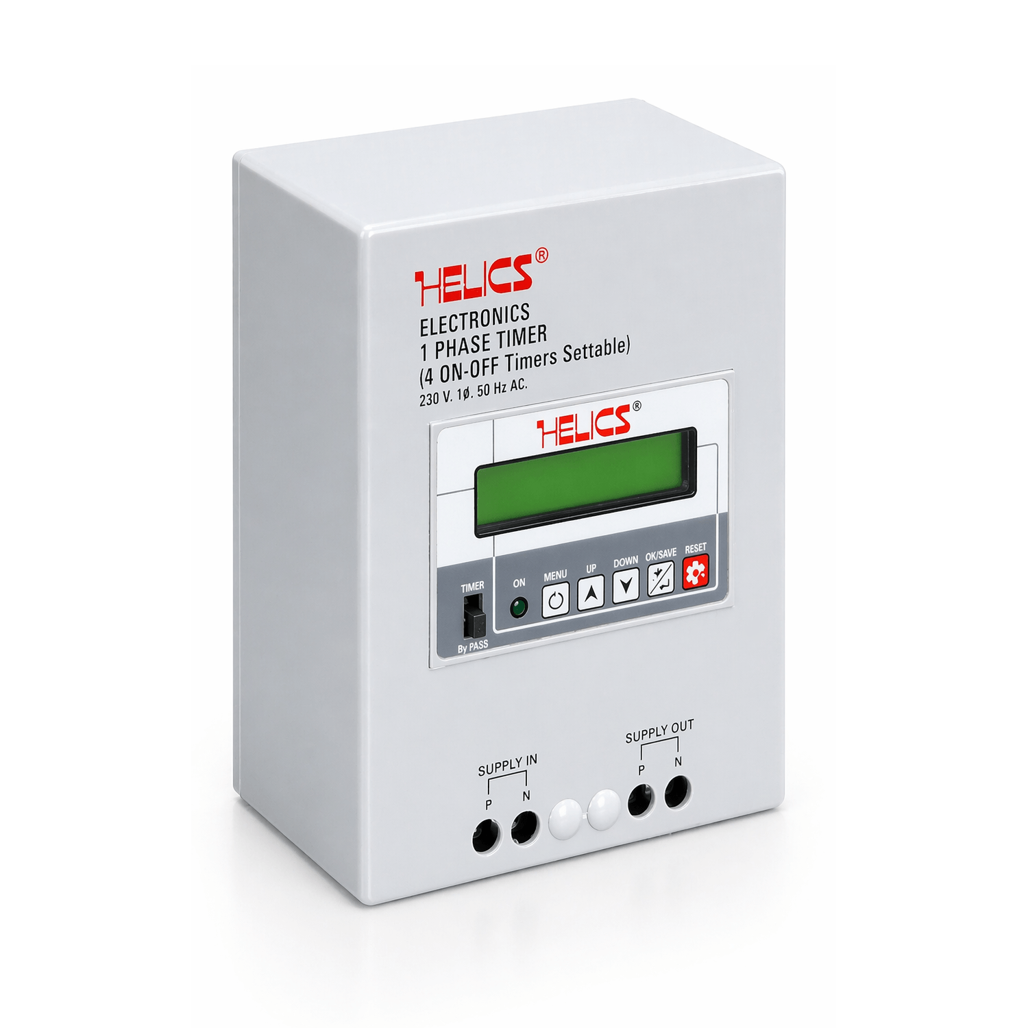 Helics Digital Timer Switch 1 Phase Programmable Timer with Display
